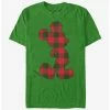 Cartoons Disney Mickey Mouse Christmas Checkered Mickey T-Shirt