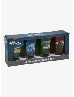 Anime Avatar: The Last Airbender Four Nations Character Portraits Ombre Pint Glass Set -BoxLunch shop 17038944 av3