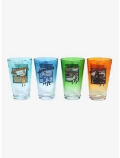 Anime Avatar: The Last Airbender Four Nations Character Portraits Ombre Pint Glass Set