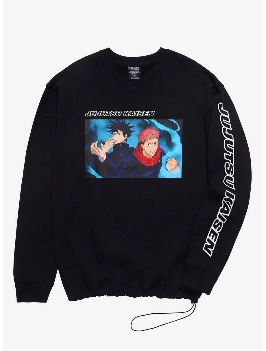 Comedy Jujutsu Kaisen Megumi Fushiguro & Yuji Itadori Character Panel Toggle Crewneck - BoxLunch Exclusive 3 Comedy Jujutsu Kaisen Megumi Fushiguro & Yuji Itadori Character Panel Toggle Crewneck - BoxLunch Exclusive