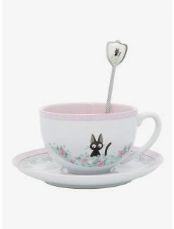 Anime Studio Ghibli Kiki’s Delivery Service Jiji Teacup & Spoon Set - BoxLunch Exclusive