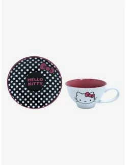 Anime Sanrio Hello Kitty Polka Dot Teacup & Saucer -BoxLunch shop 18250484 av2