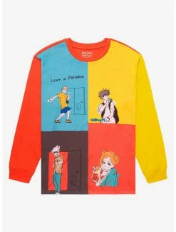 Anime Jujutsu Kaisen Lost In Paradise Color Block Long Sleeve T-Shirt - BoxLunch Exclusive