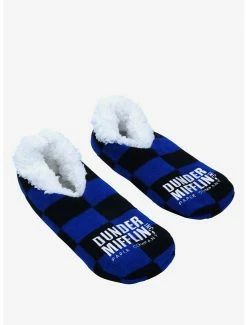 Comedy The Office Dunder Mifflin Logo Slipper Socks - BoxLunch Exclusive