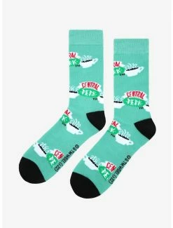 Comedy Friends Central Perk Allover Print Logo Crew Socks - BoxLunch Exclusive -BoxLunch shop 19465598 av2