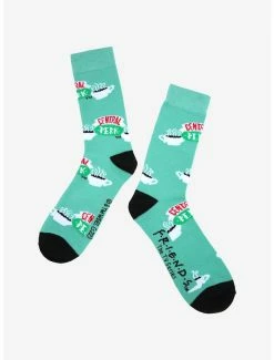 Comedy Friends Central Perk Allover Print Logo Crew Socks - BoxLunch Exclusive