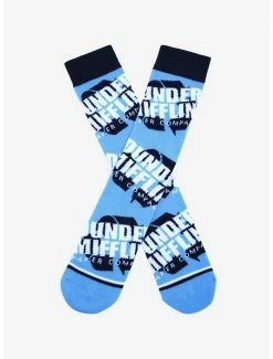 Comedy The Office Dunder Mifflin Allover Print Logo Crew Socks - BoxLunch Exclusive