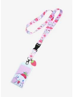 Anime Loungefly Sanrio Cinnamoroll & Strawberries Lanyard - BoxLunch Exclusive