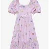 Anime Sanrio Fruits Hello Kitty And Fruits Allover Print Smocked Dress - BoxLunch Exclusive -BoxLunch shop 19615333 hi