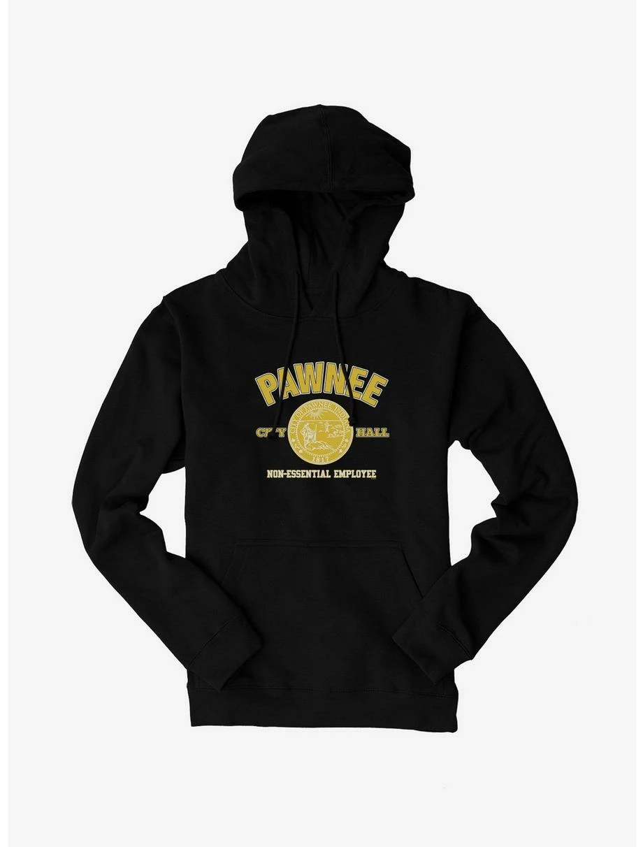 Comedy Parks And Recreation Pawnee Non-Essential Employee Hoodie 3 Comedy Parks And Recreation Pawnee Non-Essential Employee Hoodie