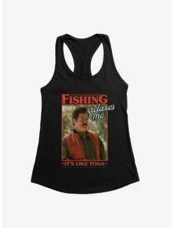 Comedy Parks And Recreation Fishing Like Yoga Womens Tank Top