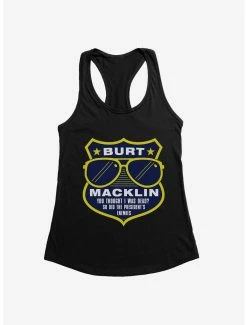 Comedy Parks And Recreation Burt Macklin Badge Womens Tank Top