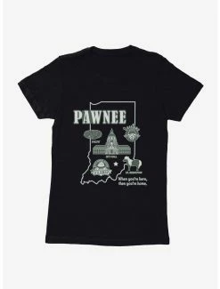 Comedy Parks And Recreation Pawnee Map Womens T-Shirt