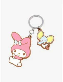 Anime Sanrio My Melody & Flat Multi-Charm Keychain