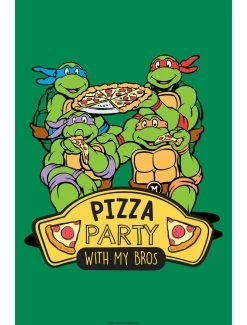 Cartoons Teenage Mutant Ninja Turtles Pizza Party Poster