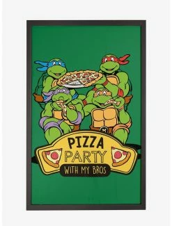 Cartoons Teenage Mutant Ninja Turtles Pizza Party Framed Poster