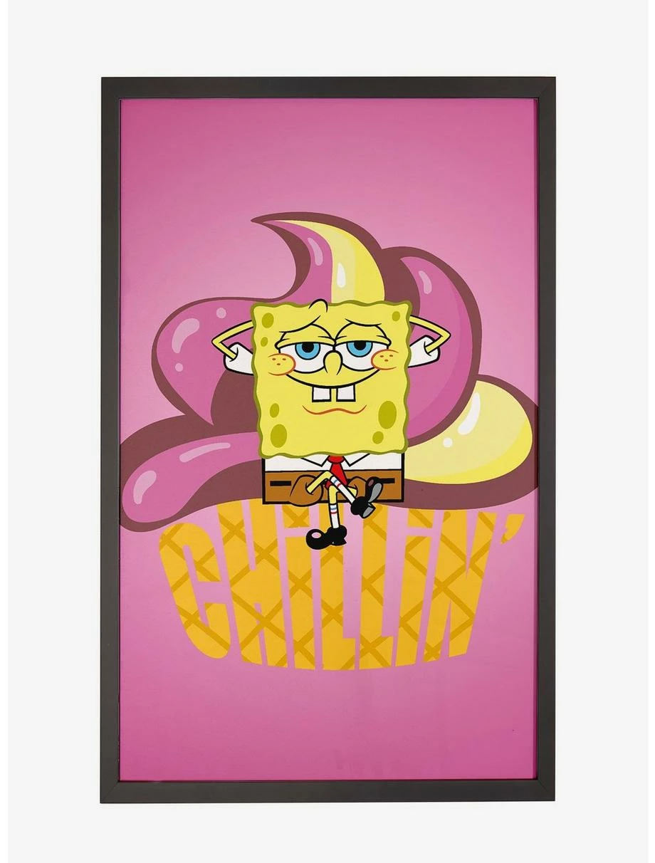 Cartoons Spongebob Squarepants Chillin' Framed Poster 3 Cartoons Spongebob Squarepants Chillin' Framed Poster