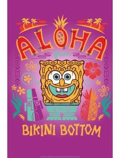 Cartoons Spongebob Squarepants Aloha From Bikini Bottom Poster