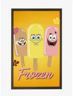 Cartoons Spongebob Squarepants Frozen Popsicles Framed Poster