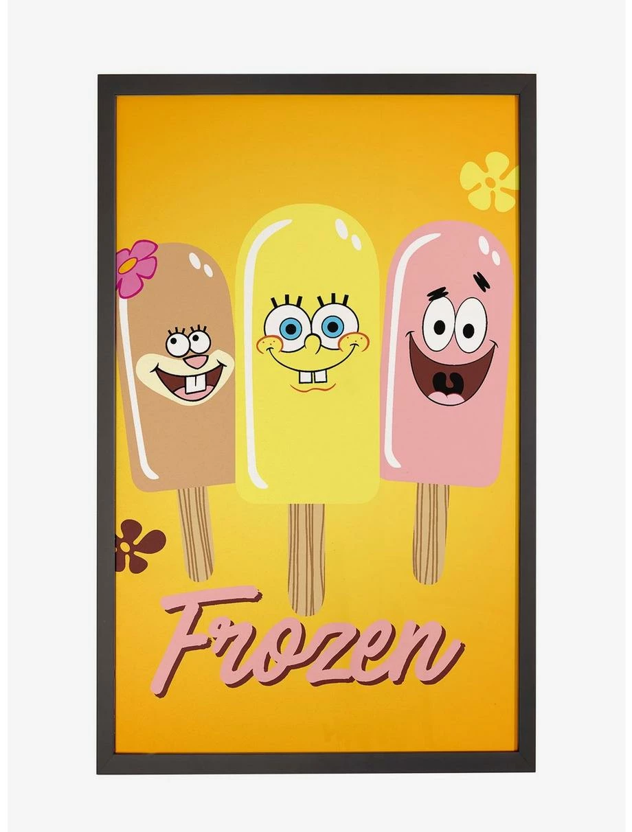 Cartoons Spongebob Squarepants Frozen Popsicles Framed Poster 3 Cartoons Spongebob Squarepants Frozen Popsicles Framed Poster