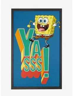 Cartoons Spongebob Squarepants Yasss! Framed Poster