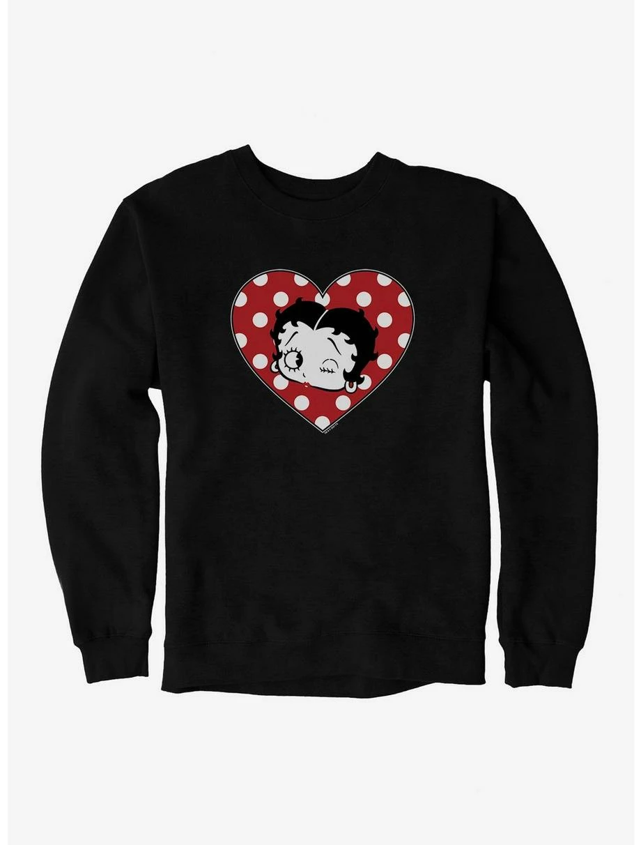 Cartoons Betty Boop Spotted In Love Sweatshirt 3 Cartoons Betty Boop Spotted In Love Sweatshirt