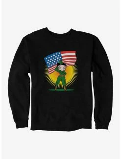 Cartoons Betty Boop Army Soldier Salute Sweatshirt