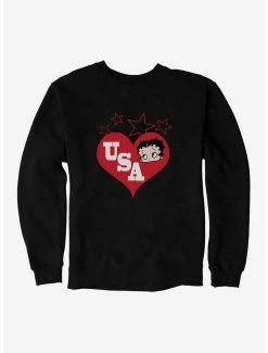 Cartoons Betty Boop Betty Hearts USA Sweatshirt