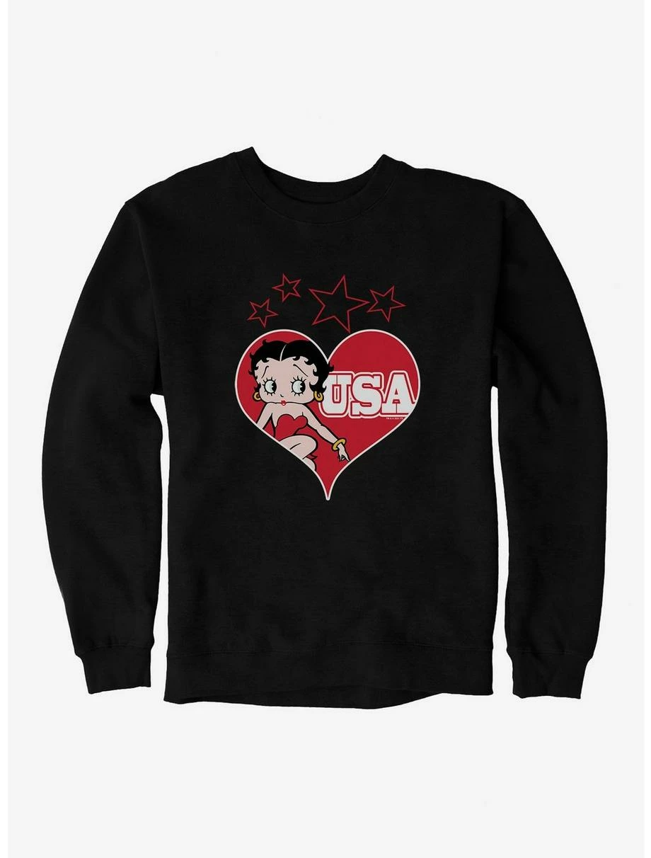 Cartoons Betty Boop Love USA Sweatshirt 3 Cartoons Betty Boop Love USA Sweatshirt