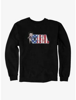 Cartoons Betty Boop Stars And Stripes USA Sweatshirt
