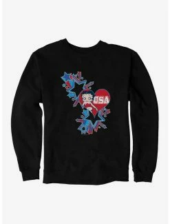Cartoons Betty Boop USA Blue Heart And Stars Sweatshirt