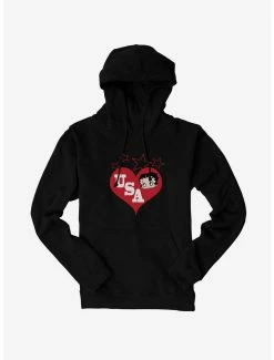 Cartoons Betty Boop Betty Hearts USA Hoodie