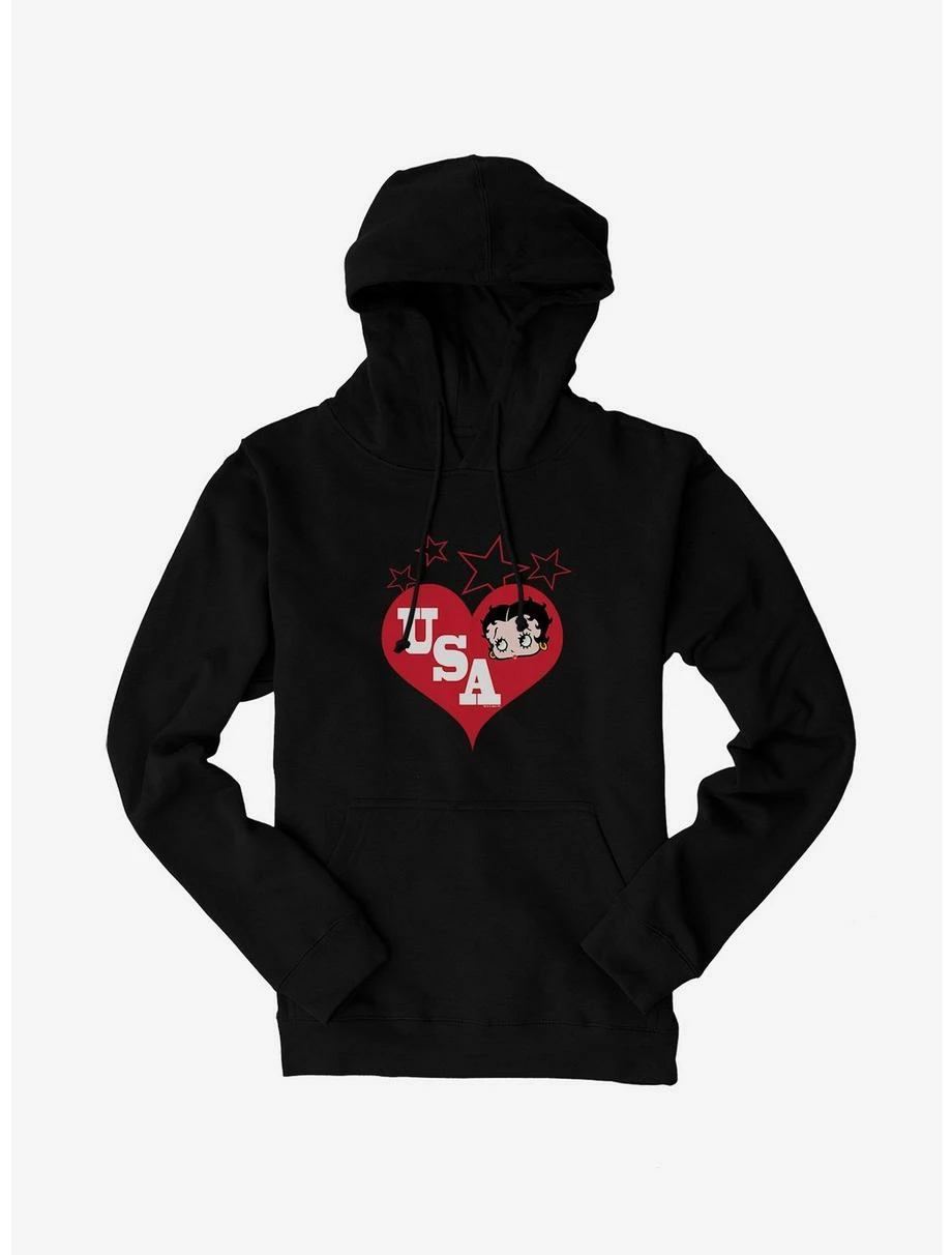 Cartoons Betty Boop Betty Hearts USA Hoodie 3 Cartoons Betty Boop Betty Hearts USA Hoodie