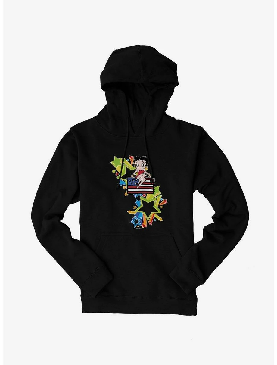 Cartoons Betty Boop USA Rainbow Heart And Stars Hoodie 3 Cartoons Betty Boop USA Rainbow Heart And Stars Hoodie